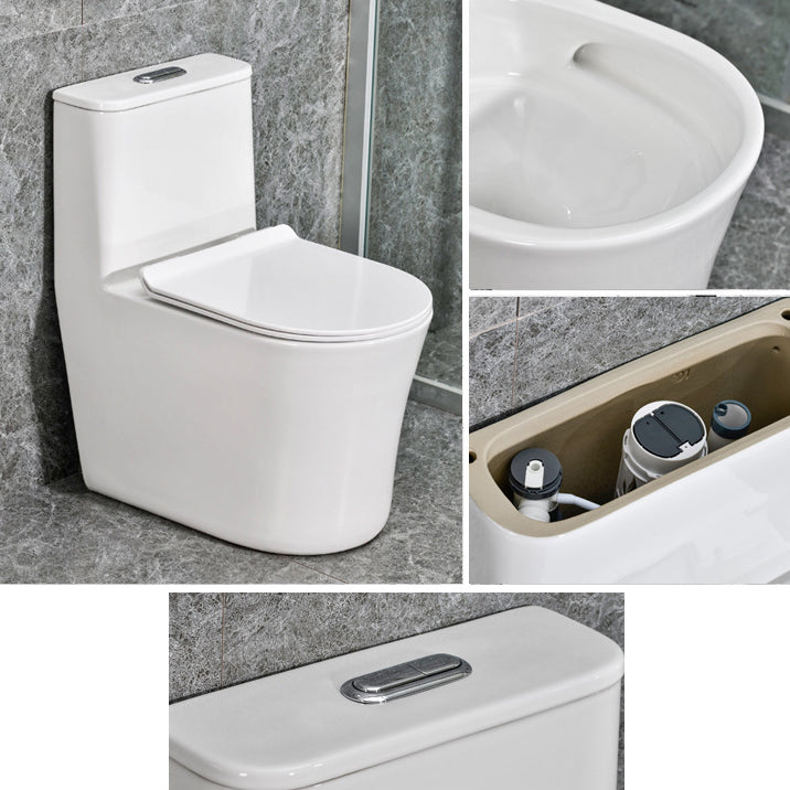 Modern White Flush Toilet Ceramic Elong One-Piece Toilet with Slow Close Seat