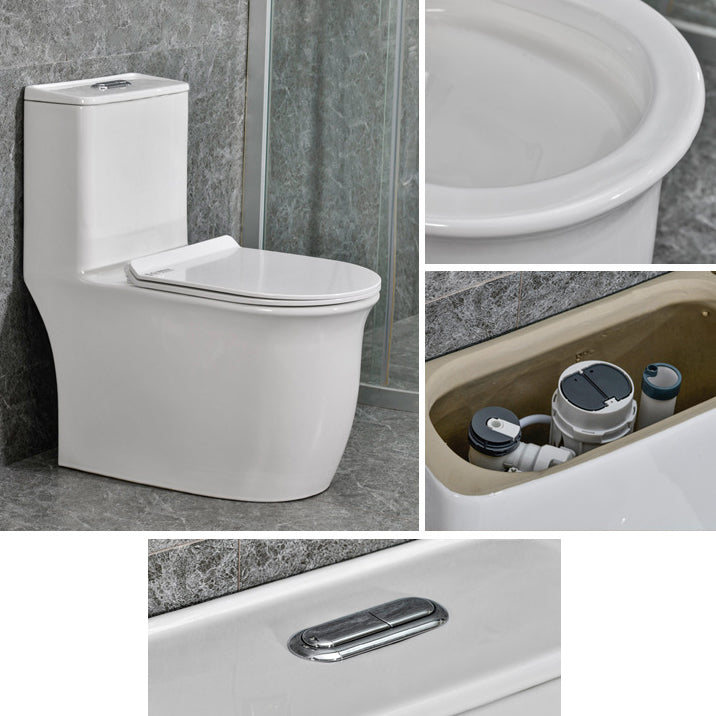 Modern White Flush Toilet Ceramic Elong One-Piece Toilet with Slow Close Seat