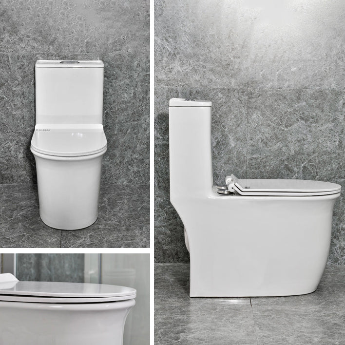 Modern White Flush Toilet Ceramic Elong One-Piece Toilet with Slow Close Seat