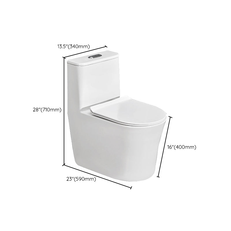 Modern White Flush Toilet Ceramic Elong One-Piece Toilet with Slow Close Seat