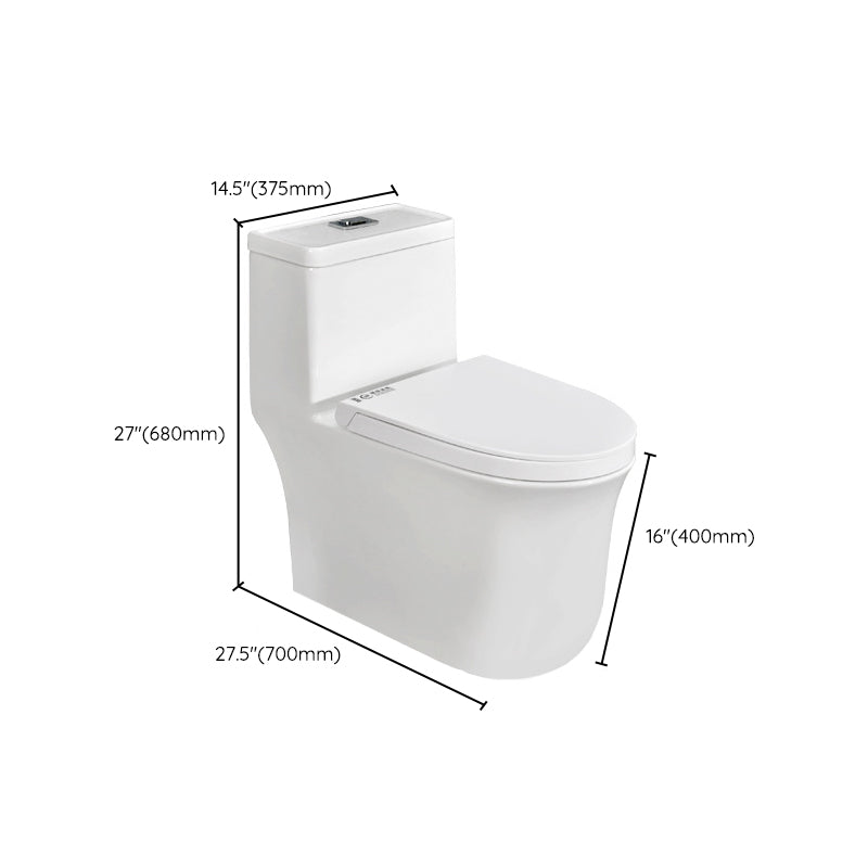 Modern White Flush Toilet Ceramic Elong One-Piece Toilet with Slow Close Seat