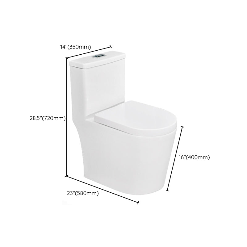 Modern White Flush Toilet Ceramic Elong One-Piece Toilet with Slow Close Seat