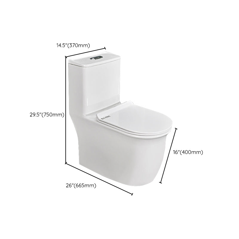 Modern White Flush Toilet Ceramic Elong One-Piece Toilet with Slow Close Seat