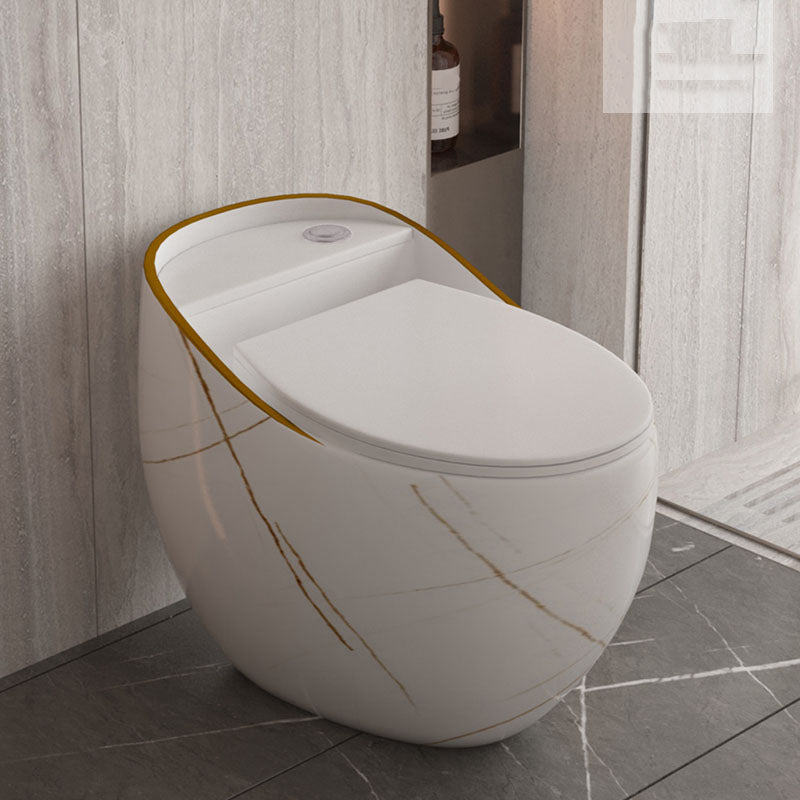 Concealed Tank Toilet Modern Siphon Jet One-Piece Toilet with Slow Close Seat