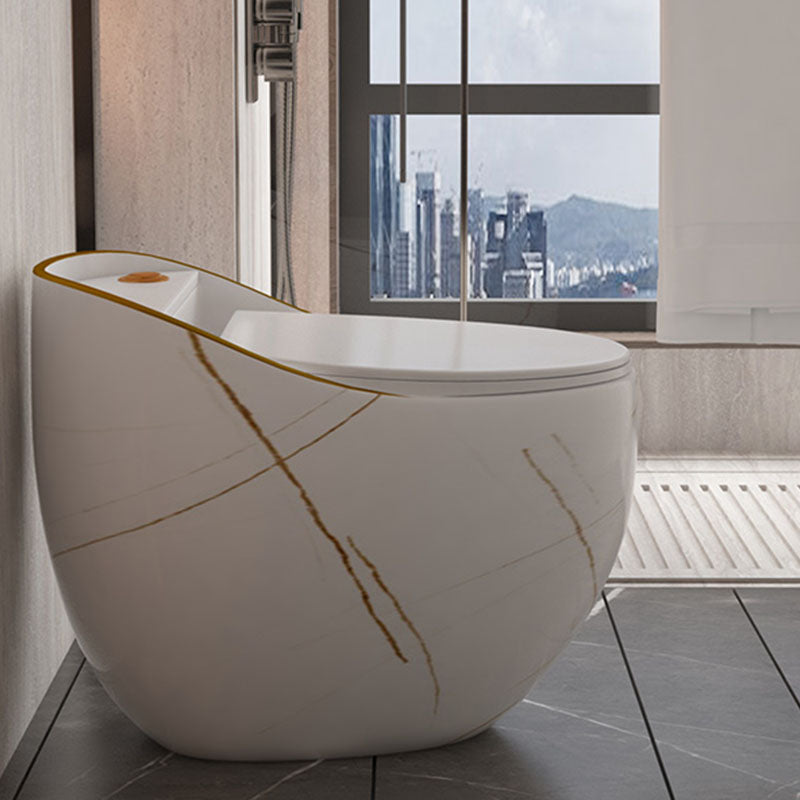 Concealed Tank Toilet Modern Siphon Jet One-Piece Toilet with Slow Close Seat