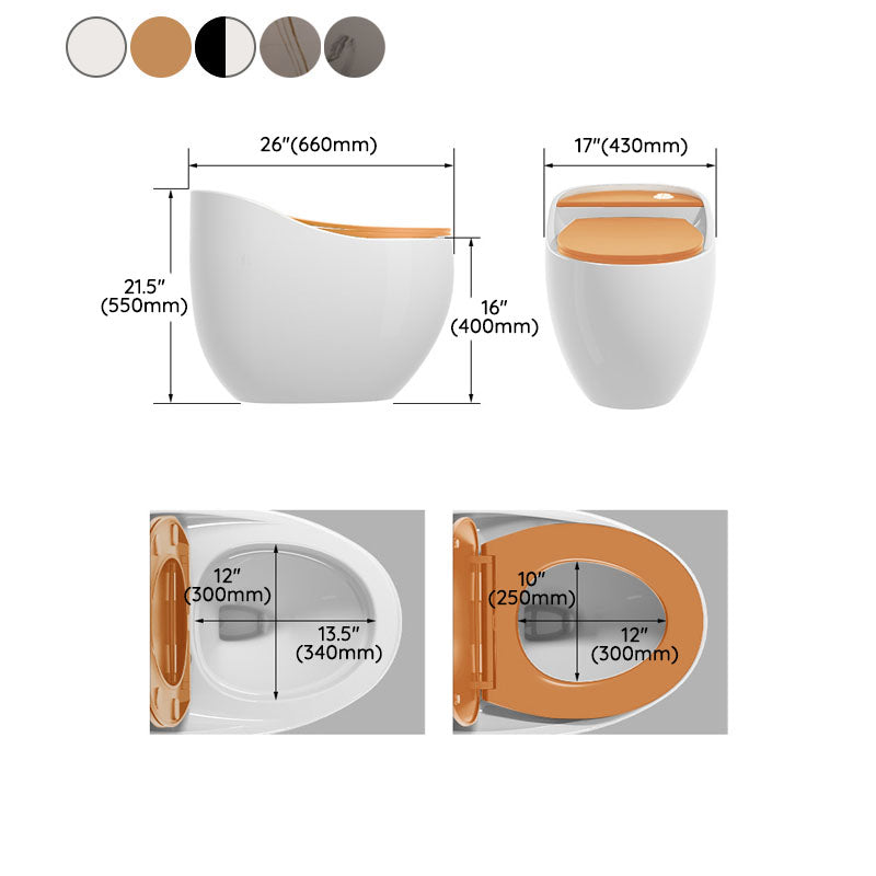 Concealed Tank Toilet Modern Siphon Jet One-Piece Toilet with Slow Close Seat