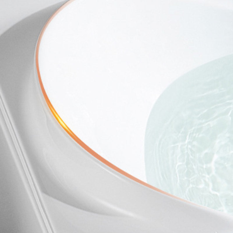 Modern Corner White Bathtub Acrylic Rectangle Back to Wall with Drain Bath Tub