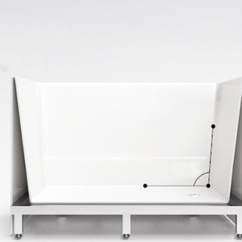 Modern Rectangle White Acrylic Bathtub Back to Wall with Drain Bath Tub