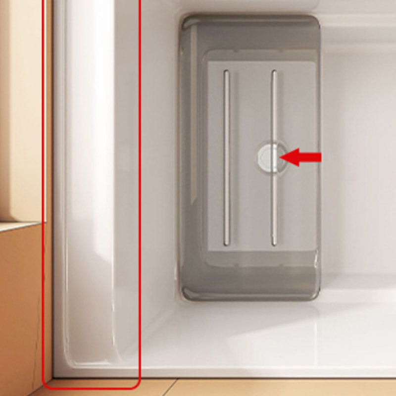 Modern Rectangle White Acrylic Bathtub Back to Wall with Drain Bath Tub