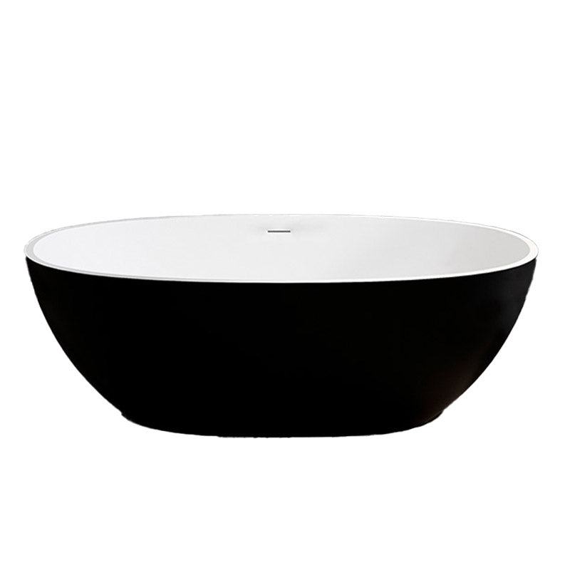 Modern Ellipse Stone Bathtub Freestand Soaking Bathtub with Drain Bath Tub