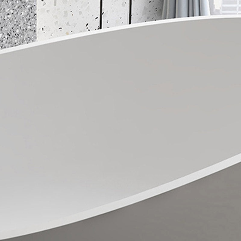 Modern Ellipse Stone Bathtub Freestand Soaking Bathtub with Drain Bath Tub