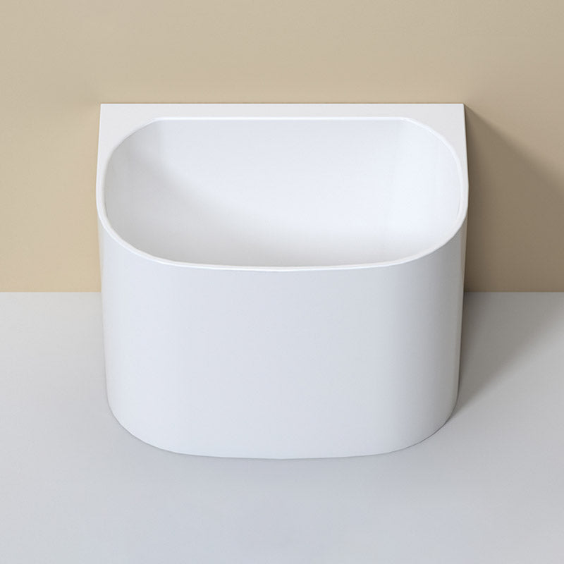 Modern Corner White Acrylic Bathtub Back to Wall with Drain Bath Tub