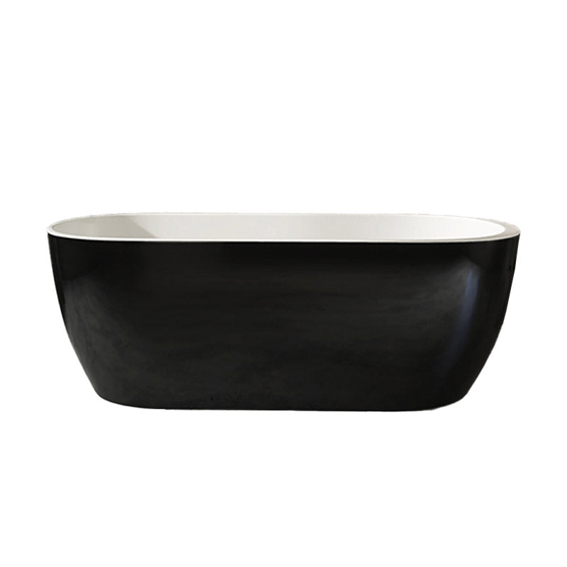 Modern Acrylic Oval Bathtub Freestanding Soaking Bathtub with Drain Bath Tub