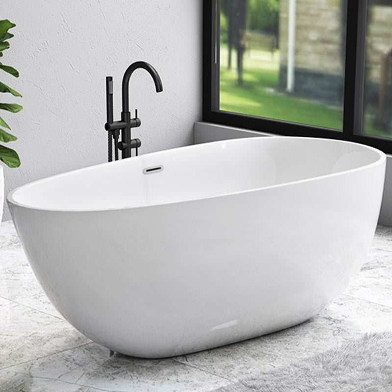 Modern Acrylic Bathtub Freestanding Soaking Bathtub with Drain Bath Tub