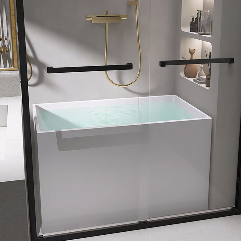Modern Corner White Acrylic Bathtub Rectangle with Drain Bath Tub for Bathroom