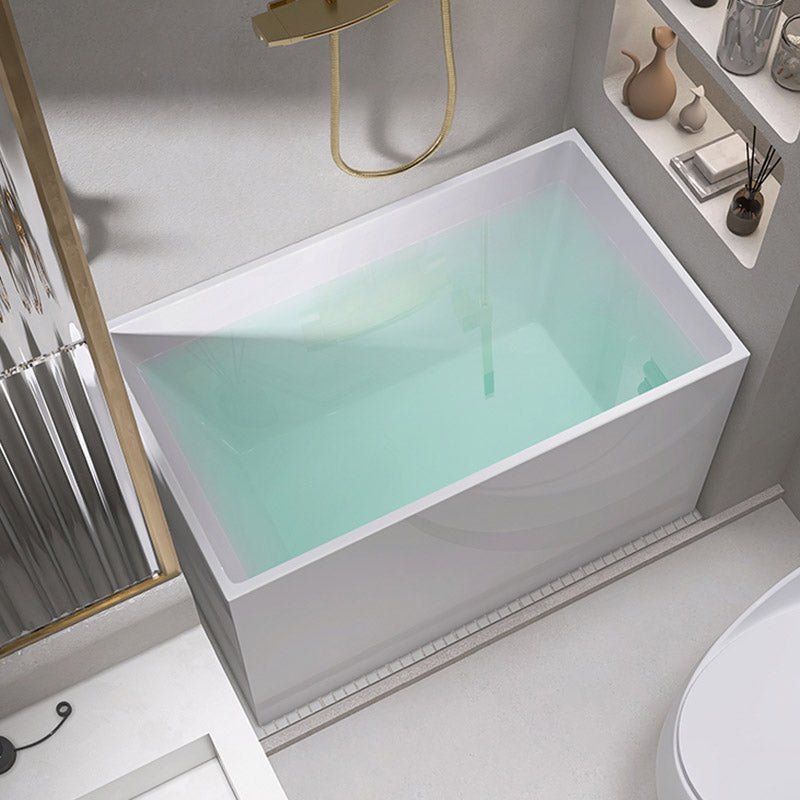 Modern Corner White Acrylic Bathtub Rectangle with Drain Bath Tub for Bathroom