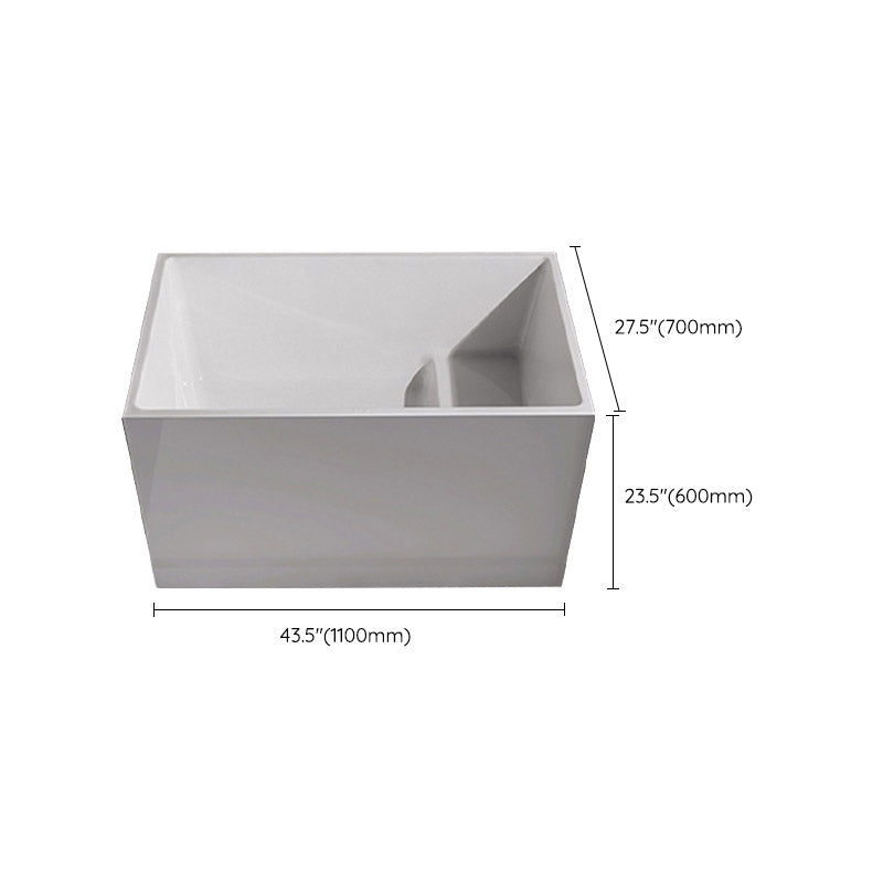Modern Corner White Acrylic Bathtub Rectangle with Drain Bath Tub for Bathroom