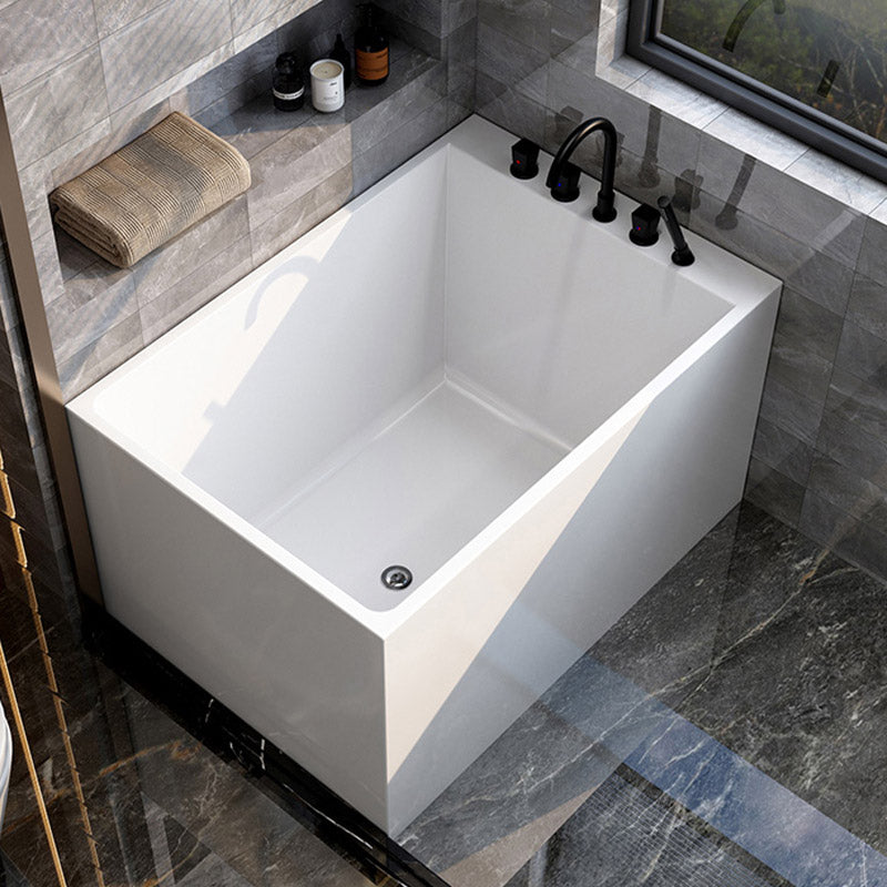 Modern Corner White Acrylic Bathtub Rectangle with Drain Bath Tub