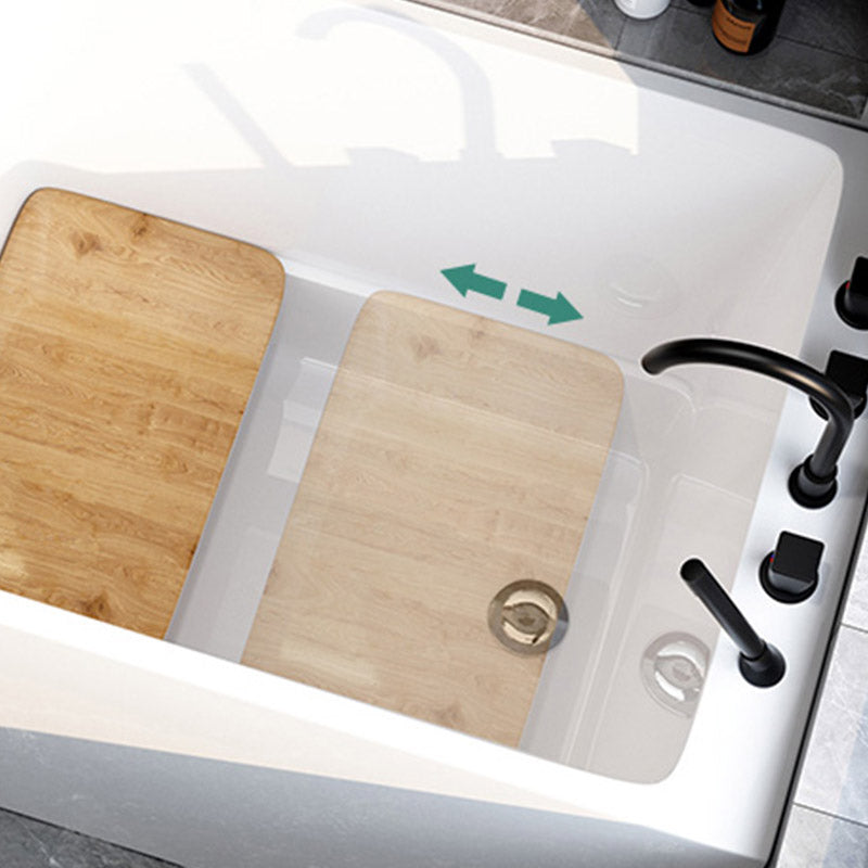 Modern Corner White Acrylic Bathtub Rectangle with Drain Bath Tub