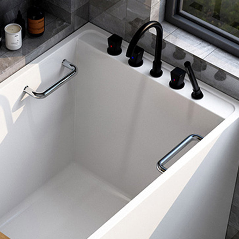 Modern Corner White Acrylic Bathtub Rectangle with Drain Bath Tub