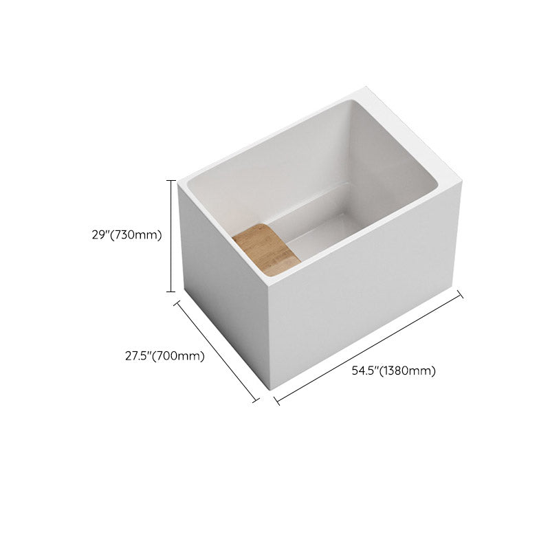 Modern Corner White Acrylic Bathtub Rectangle with Drain Bath Tub