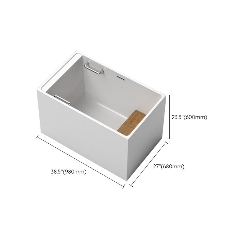 Modern Corner White Acrylic Bathtub Rectangle with Drain Bath Tub