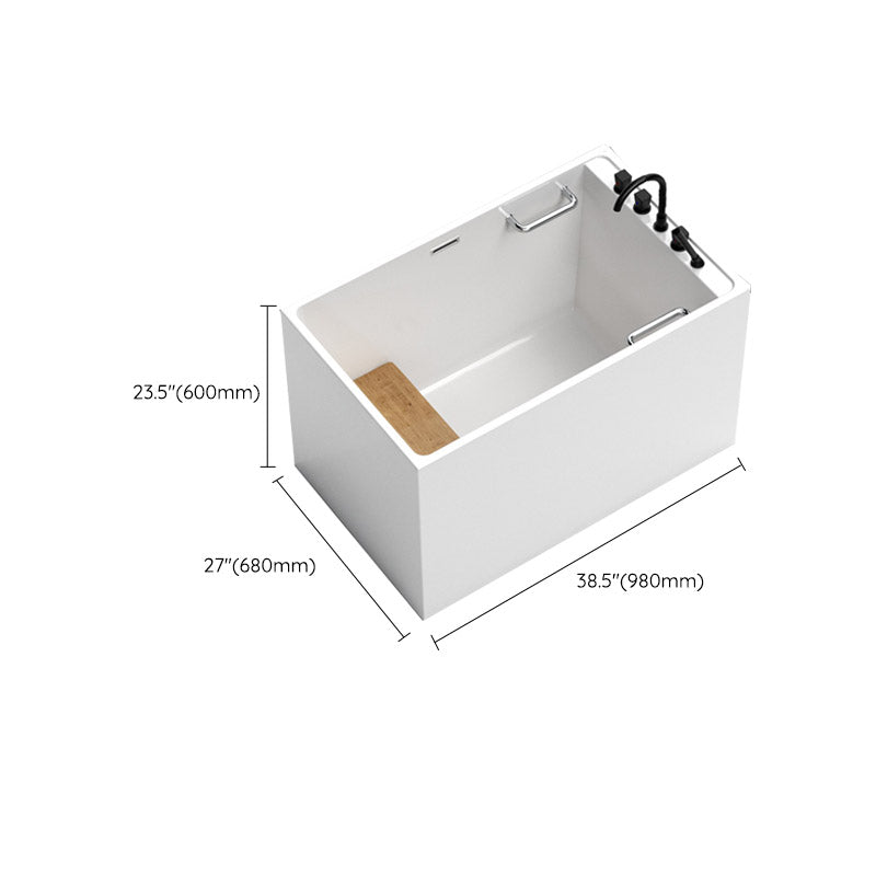 Modern Corner White Acrylic Bathtub Rectangle with Drain Bath Tub