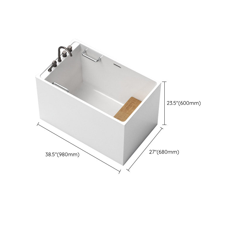Modern Corner White Acrylic Bathtub Rectangle with Drain Bath Tub