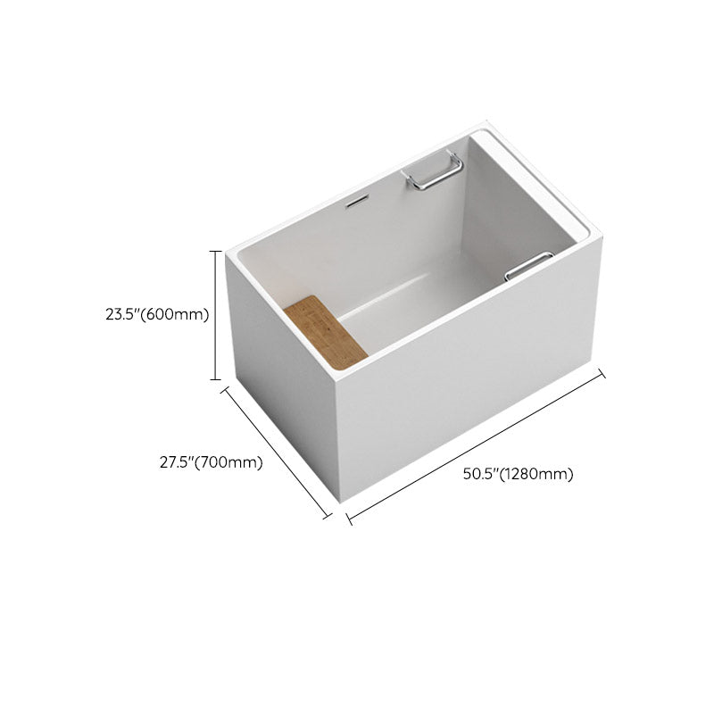 Modern Corner White Acrylic Bathtub Rectangle with Drain Bath Tub