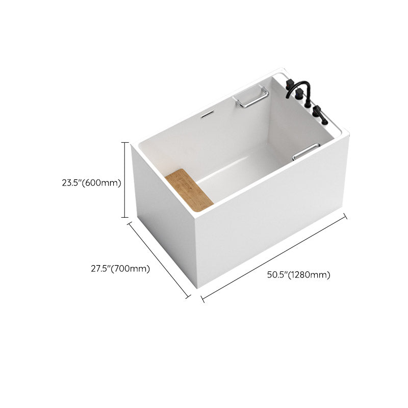 Modern Corner White Acrylic Bathtub Rectangle with Drain Bath Tub