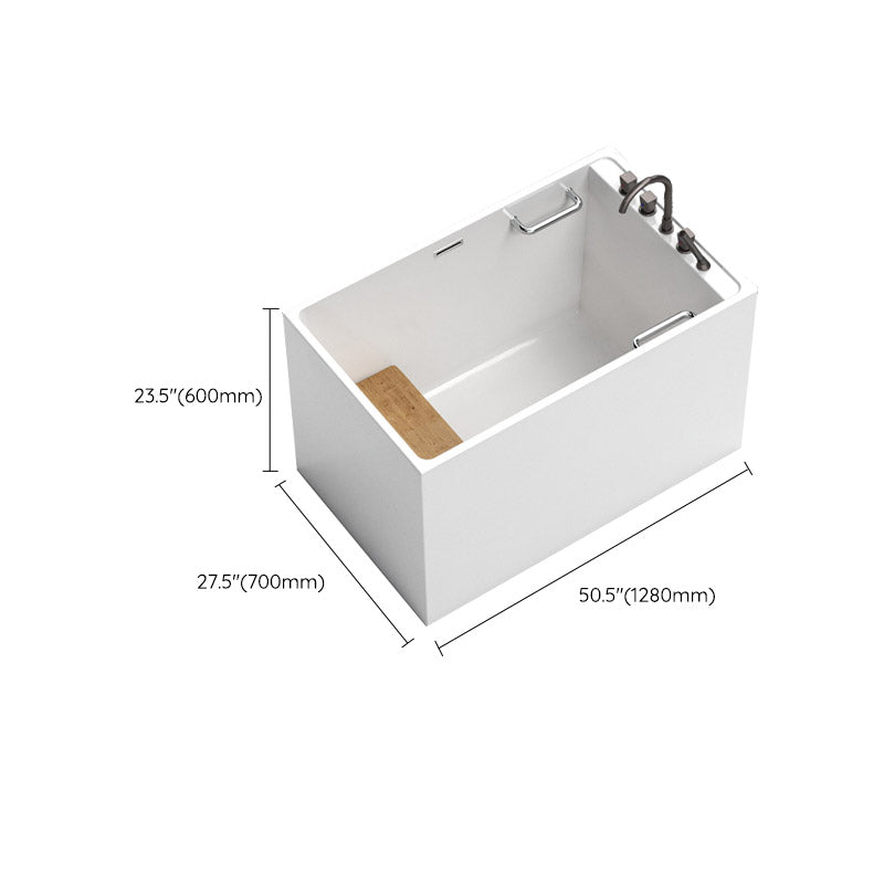 Modern Corner White Acrylic Bathtub Rectangle with Drain Bath Tub