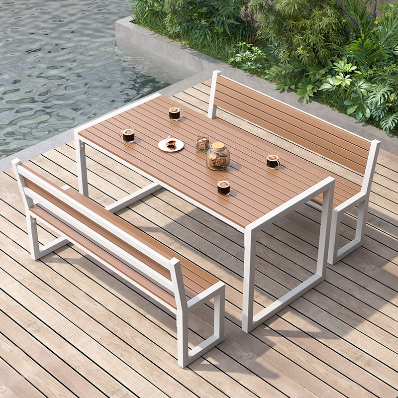 Modern 1/3 Pieces Rectangular Picnic Table Set Reclaimed Wood Dining Picnic Table Set