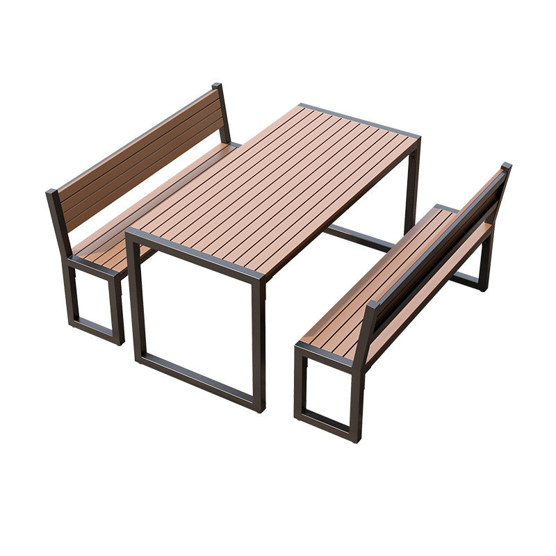 Modern 1/3 Pieces Rectangular Picnic Table Set Reclaimed Wood Dining Picnic Table Set
