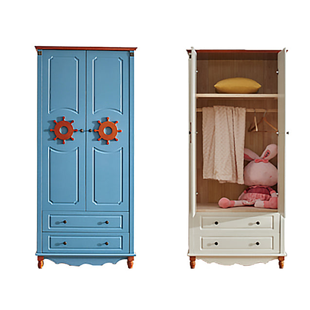 Hinged Wardrobe Cabinet with Legs Coastal Wooden Wardrobe Armoire
