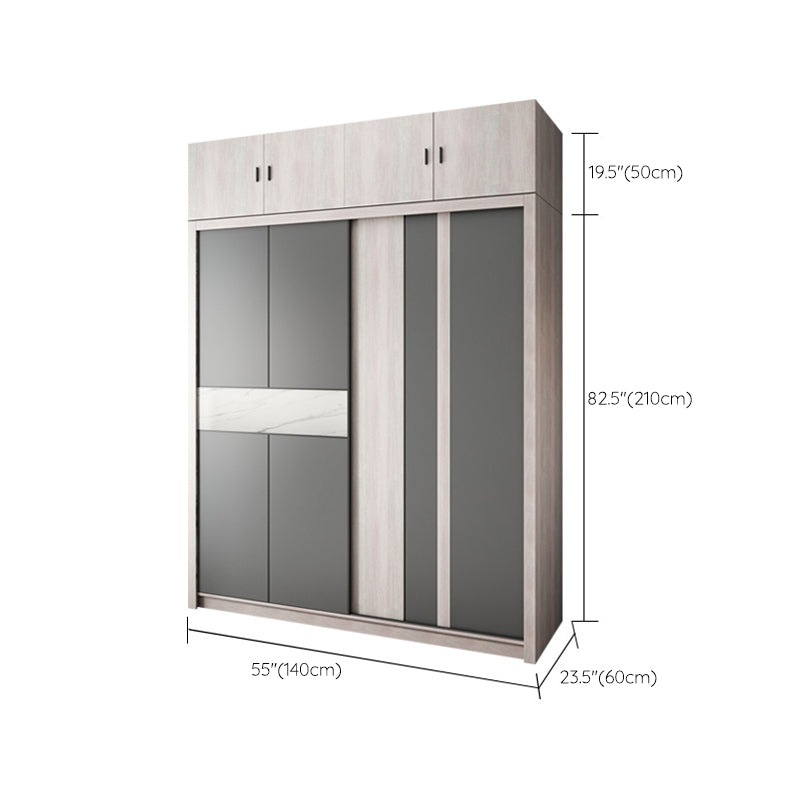 Sliding Wardrobe Closet with Shelves Modern Wardrobe Armoire