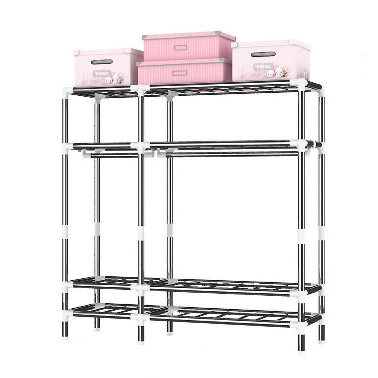 Steel Wardrobe Cabinet with Shelves Modern Wardrobe Armoire with Drawer