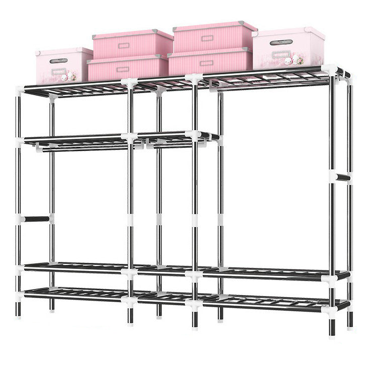 Steel Wardrobe Cabinet with Shelves Modern Wardrobe Armoire with Drawer