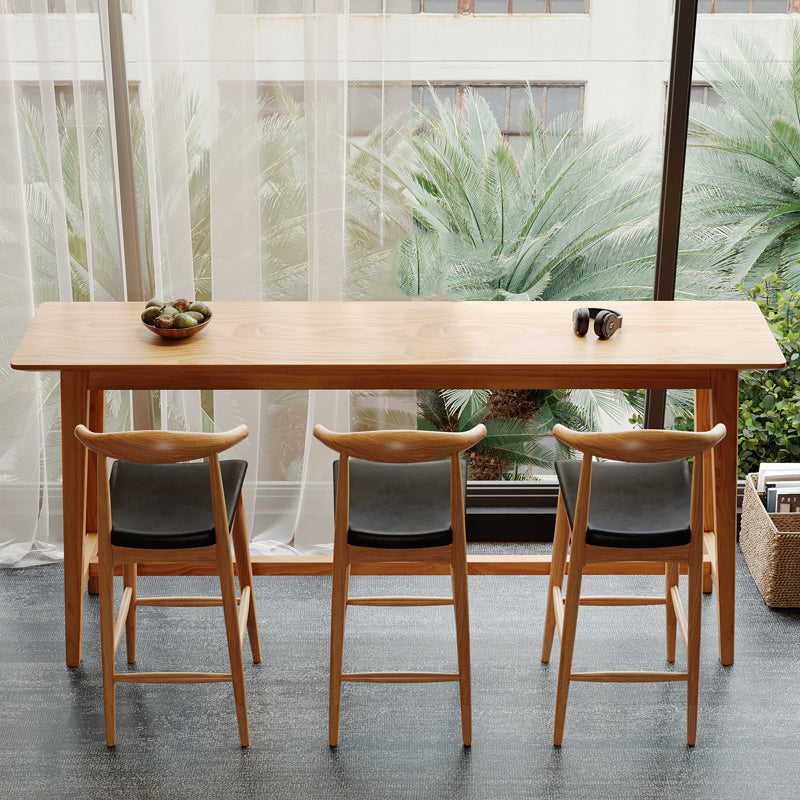 1/4 Pieces Table and Stool Set Modern Solid Wood Pub Dining Set