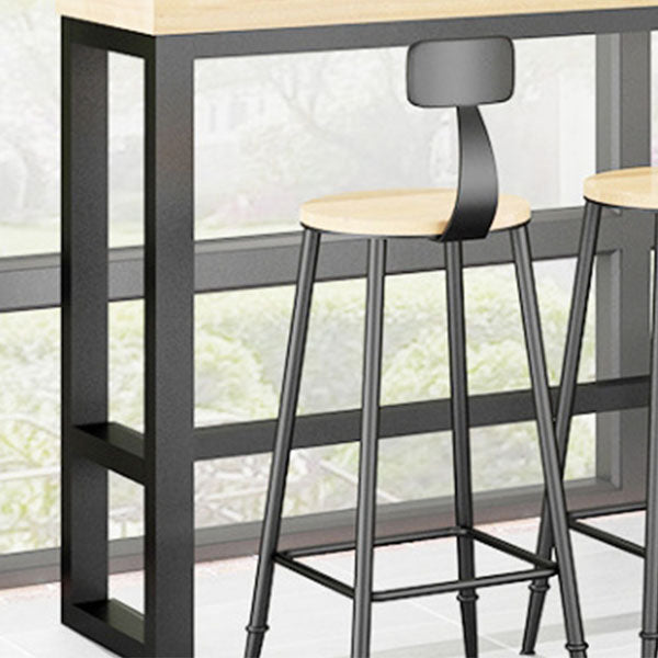 Industrial Bar Stool and Table Set 1/5 Pieces Pub Dining Set