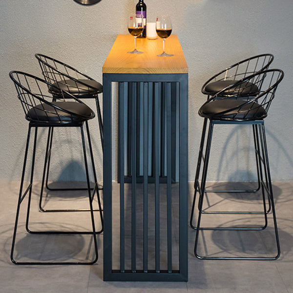 Industrial Style 1/2/5 Pieces Bar Table Set Rectangle Bar Table with High Stools