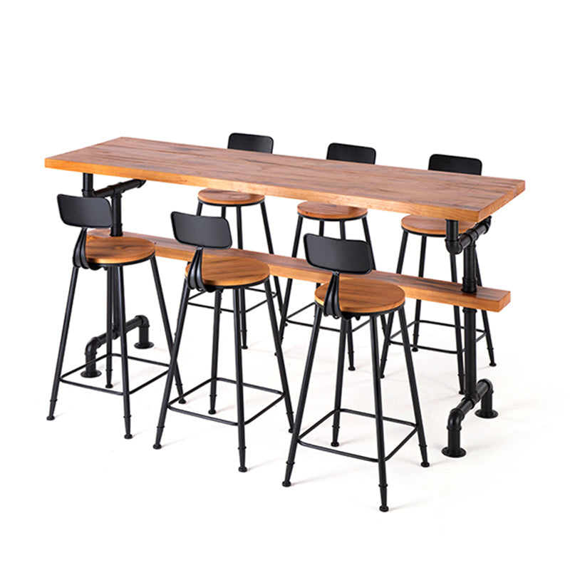 1/4/7 Pieces Bar Table Set Industrial Rectangular Pub Dining Set