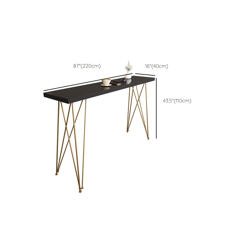 Glam 1/3/4/5 Pieces Bar Table Set Rectangle Pine Wood Counter Table with Stools for Indoor