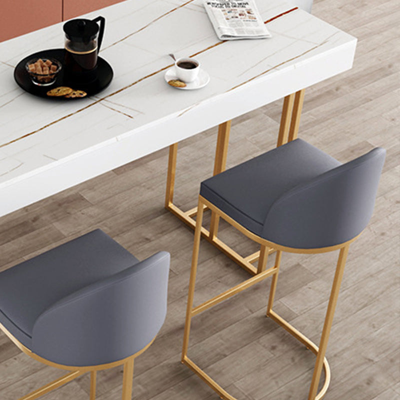 Glam 1/3/4 Pieces Bar Table Set Rectangle Bar Table with Metal High Stools