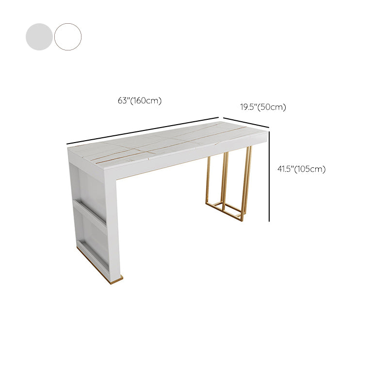 Glam 1/3/4 Pieces Bar Table Set Rectangle Bar Table with Metal High Stools