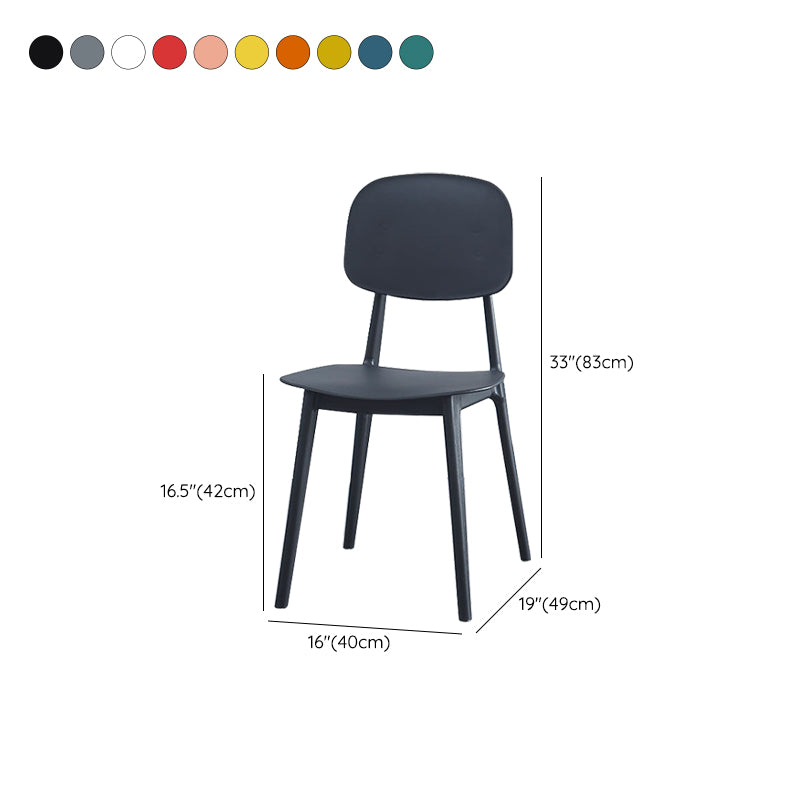 Contemporary Kitchen Dining Side Chair Open Back Plastic Chair