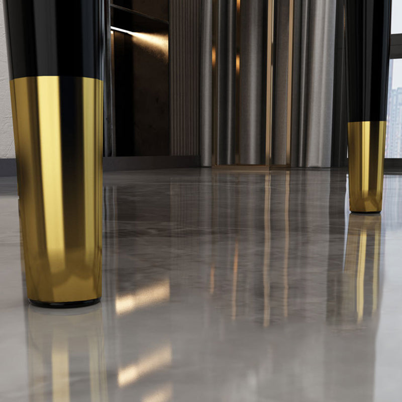 Glam Style Parsons Arm Chair Leather Dining Chair for Living Room