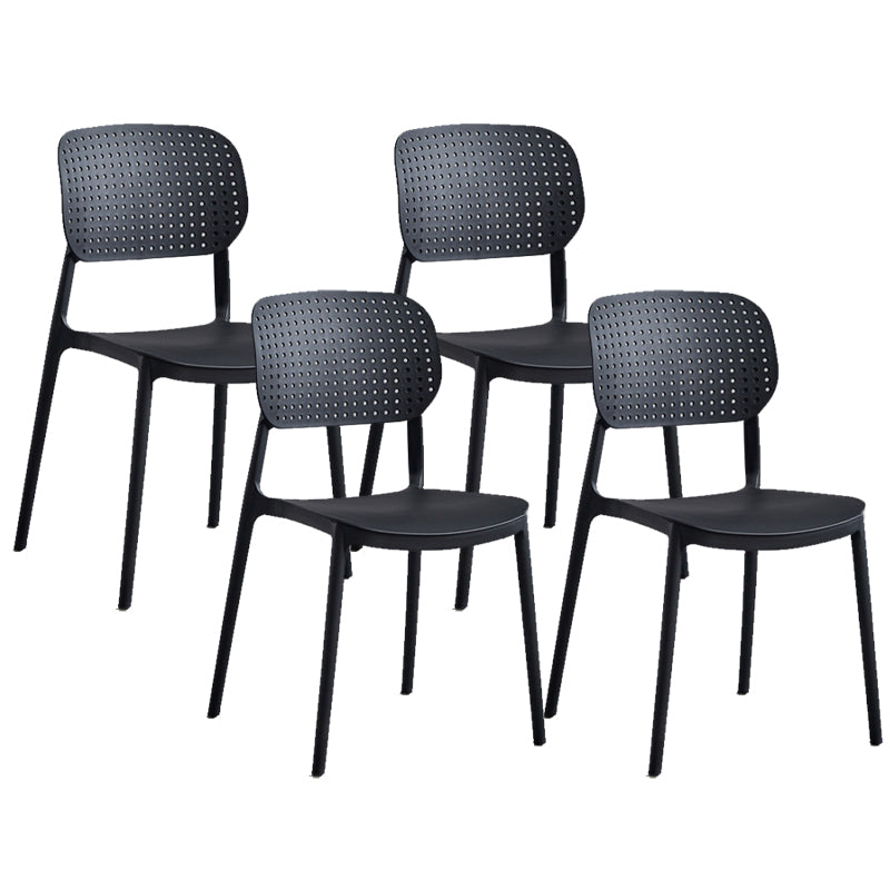Modern Home Kitchen Chair Open Back Plastic Dining Side Chair