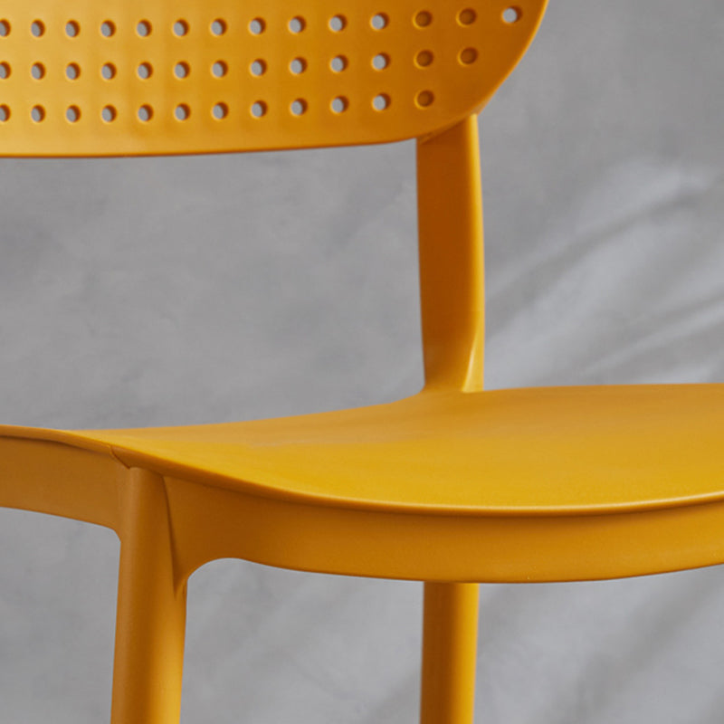 Modern Home Kitchen Chair Open Back Plastic Dining Side Chair