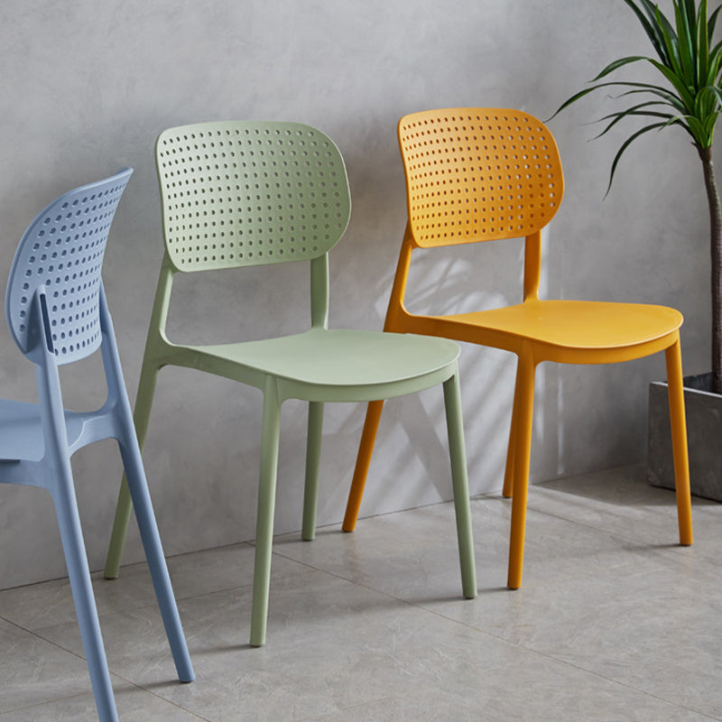 Modern Home Kitchen Chair Open Back Plastic Dining Side Chair