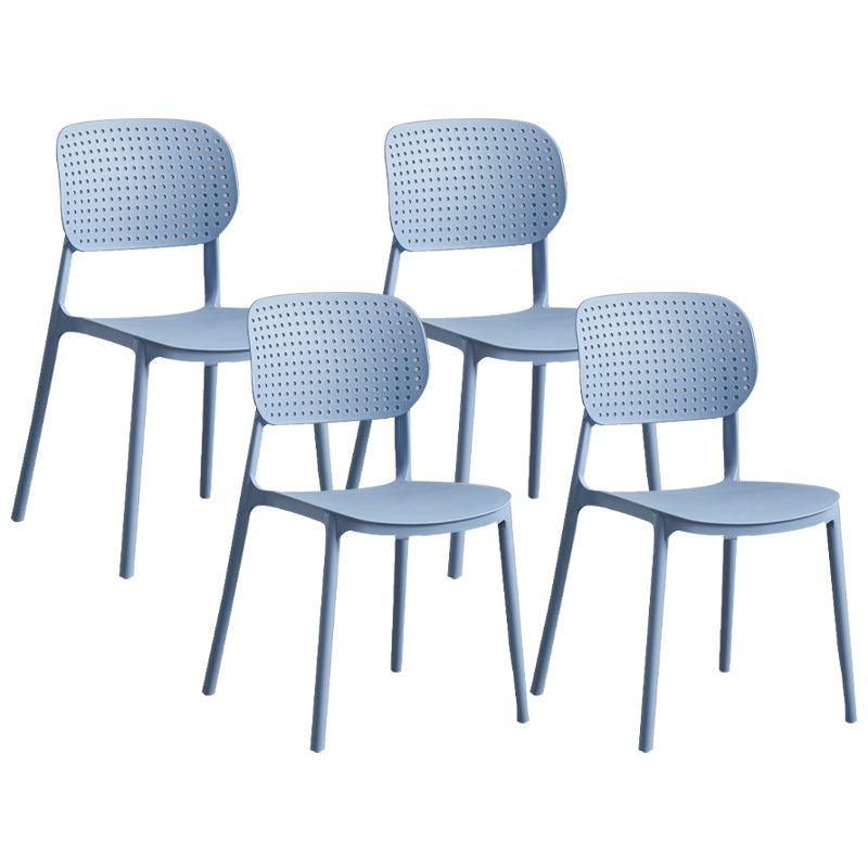 Modern Home Kitchen Chair Open Back Plastic Dining Side Chair